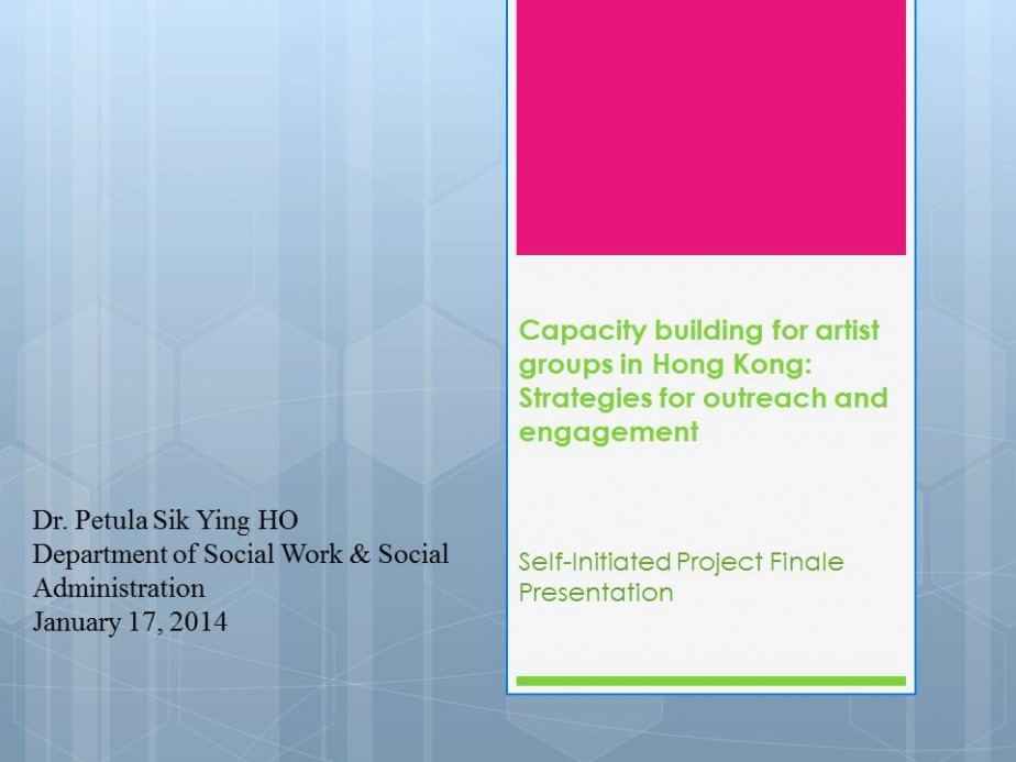 Capacity Building for Artist Groups in Hong Kong: Strategies for Outreach and Engagement