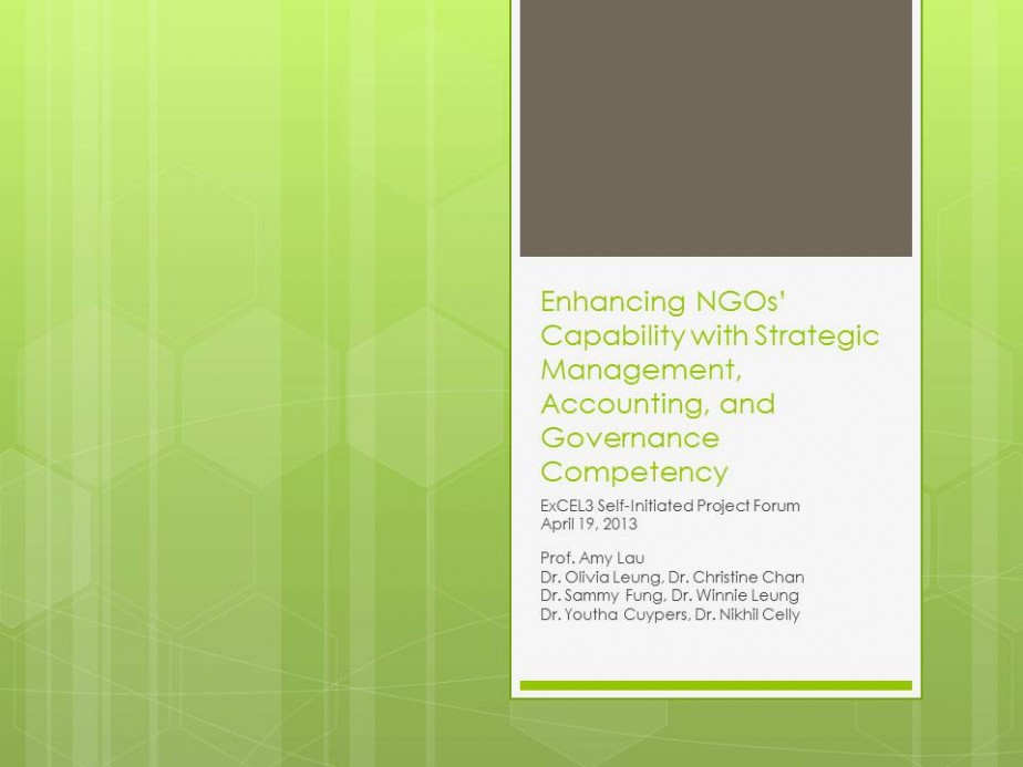 Enhancing NGO’s Capability with Strategic Management, Accounting, and Governance Competency