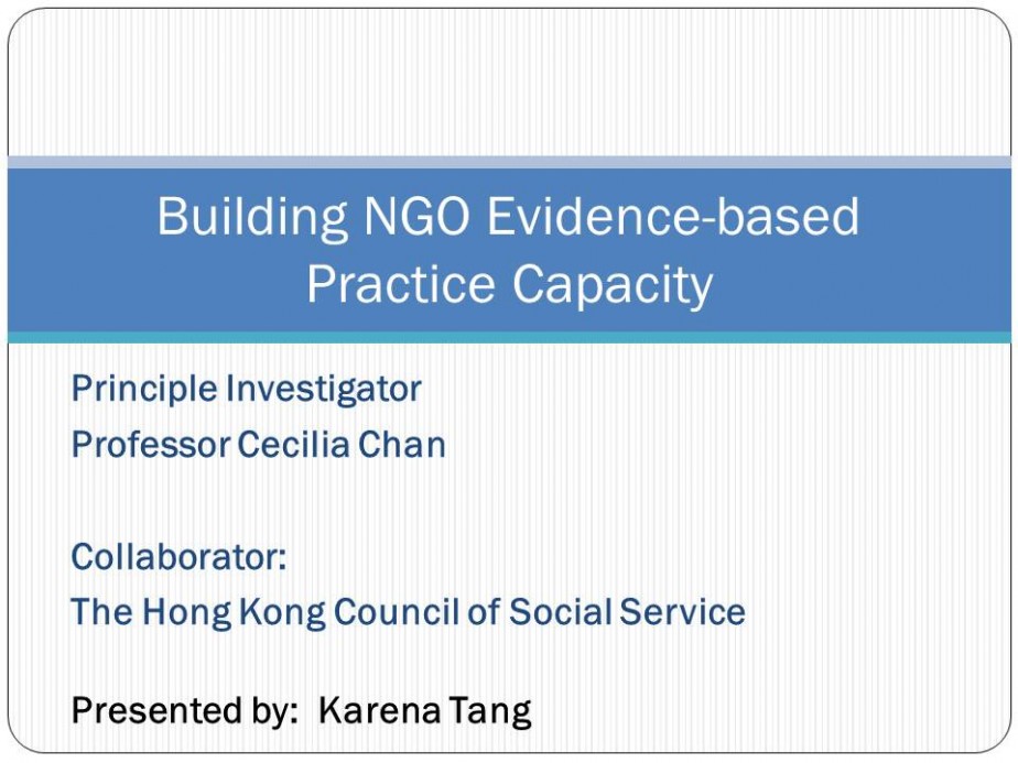 Building NGO Evidence-based Practice Capacity