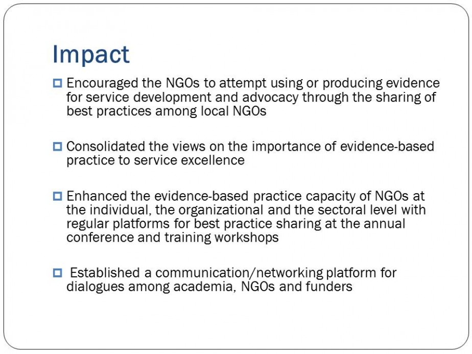 Building NGO Evidence-based Practice Capacity