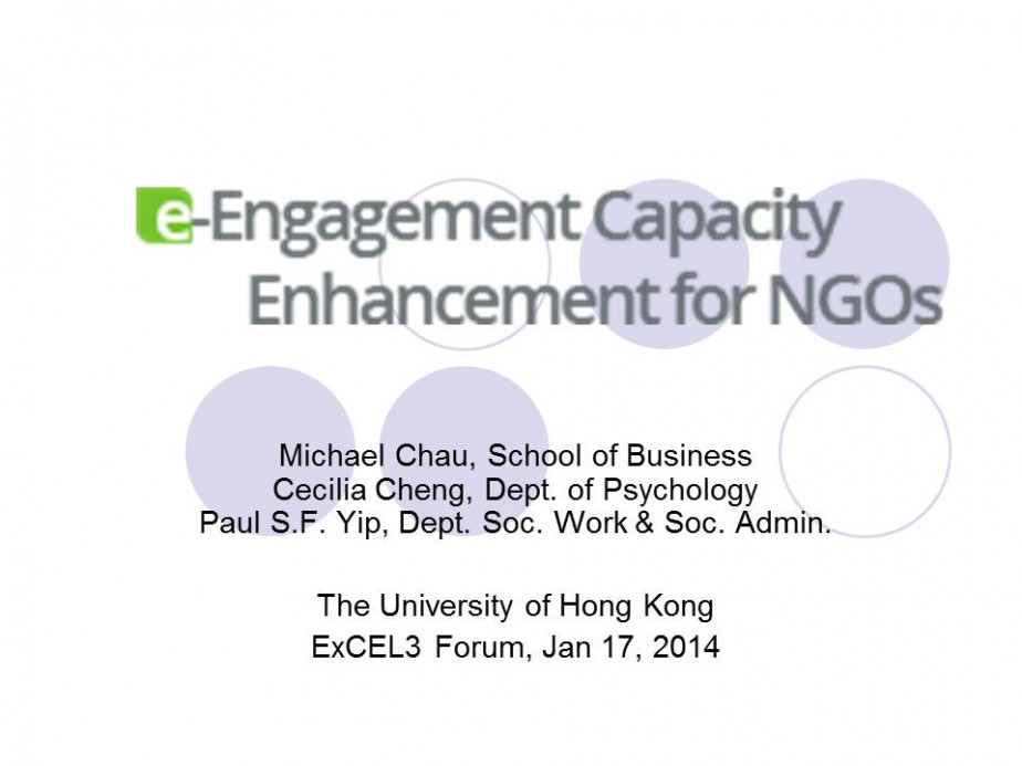 E-engagement Capacity Enhancement for NGOs