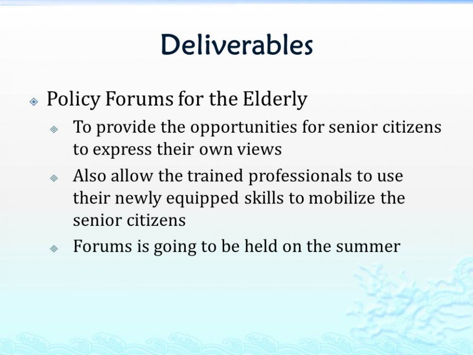 Capacity Building for Elderly Rights Advocacy Groups, Elderly Service Workers and Community Organisers