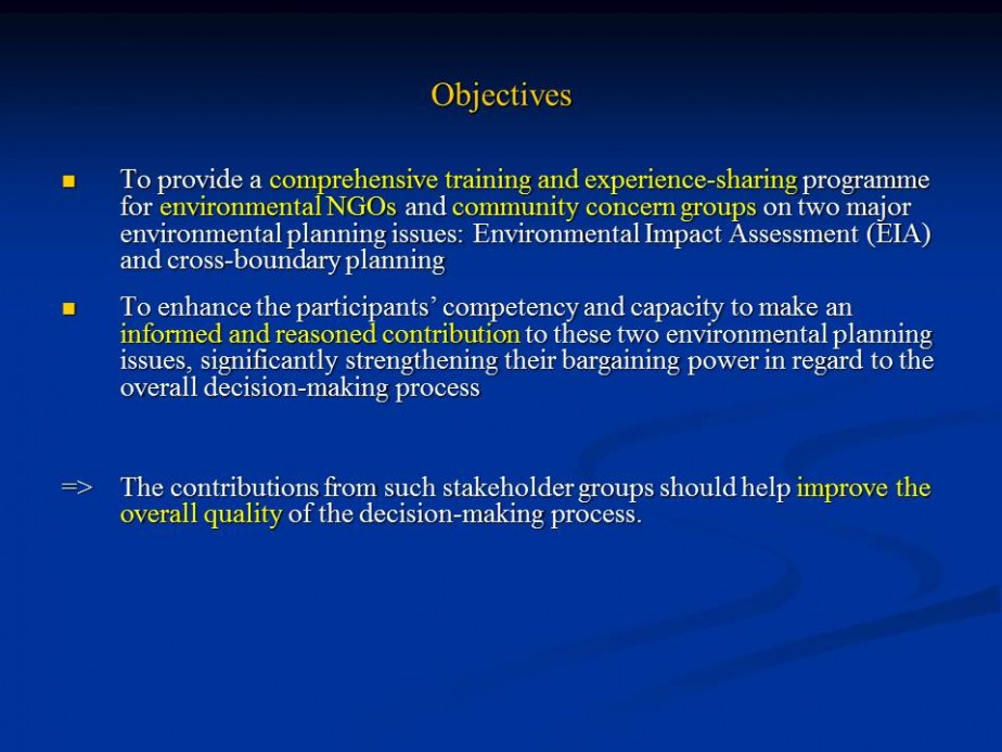 Demystifying Environmental Impact Assessment (EIA) and Cross-Boundary Planning Processes for Civil Society Groups