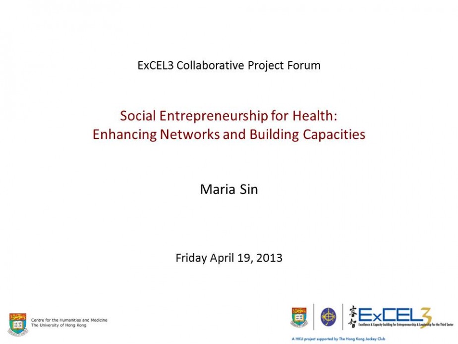 Social Entrepreneurship for Health: Enhancing Networks and Building Capacities