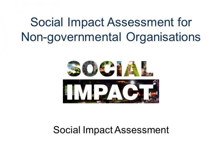 Social Impact Assessment for Non-governmental Organisations