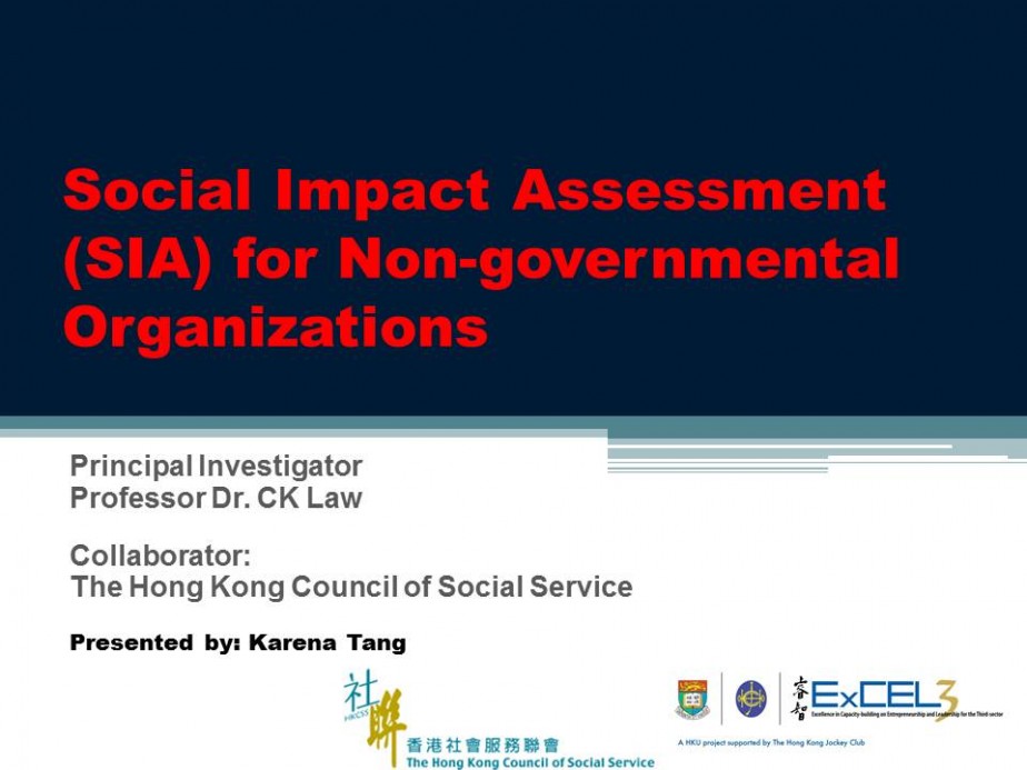 Social Impact Assessment for Non-governmental Organisations