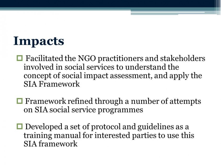 Social Impact Assessment for Non-governmental Organisations