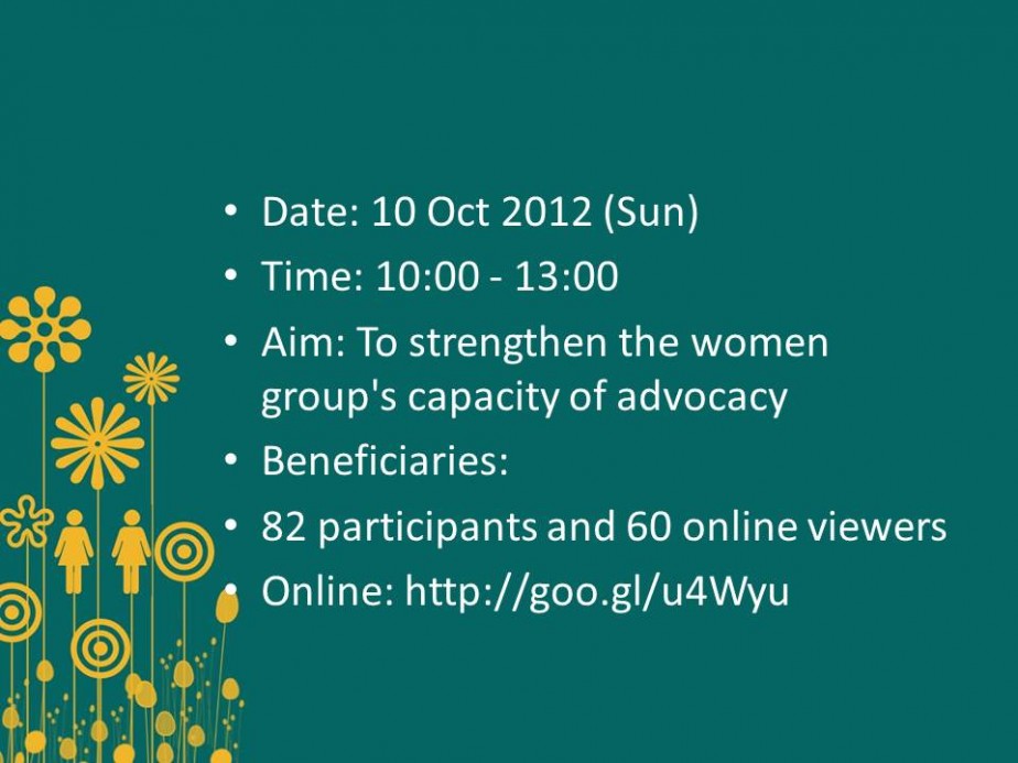 Building Capacity for Grassroots Women Organisations