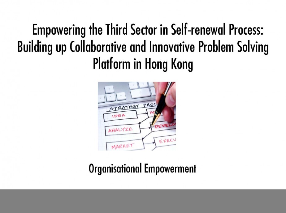 Empowering the Third Sector in Self-renewal Process: Building Up Collaborative and Innovative Problem Solving Platform in Hong Kong