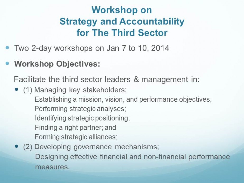Enhancing NGO’s Capability with Strategic Management, Accounting, and Governance Competency