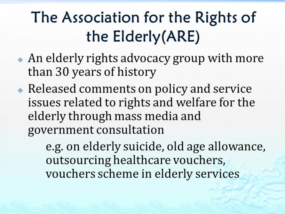 Capacity Building for Elderly Rights Advocacy Groups, Elderly Service Workers and Community Organisers